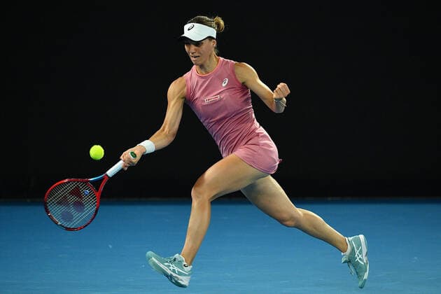 Sport Bilder des Tages TENNIS MELBOURNE SUMMER SET, Viktorija Golubic of Switzerland in action during their match against Simona Halep of Romania on Day 5 of the Melbourne Summer Set tennis tournament at Melbourne Park in Melbourne, Friday, January 7, 2022. ( NO ARCHIVING, EDITORIAL USE ONLY, NO USE IN BOOKS WITHOUT CONSENT MELBOURNE VIC AUSTRALIA  Copyright: xJAMESxROSSx 0146966027st
