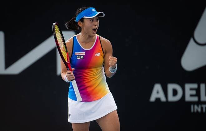 Mandatory Credit: Photo by Rob Prange Shutterstock (12683874bd) Misaki Doi of Japan in action during the quarterfinal at the 2022 Adelaide International WTA, Tennis Damen 500 tennis tournament Adelaide International, Tennis, Memorial Drive Tennis Centre, Adelaide, Australia - 07 Jan 2022 Adelaide International, Tennis, Memorial Drive Tennis Centre, Adelaide, Australia - 07 Jan 2022  Copyright: xRobxPrange Shutterstockx 12683874bd