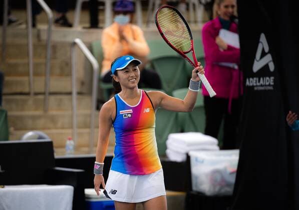 Mandatory Credit: Photo by Rob Prange Shutterstock (12683874ax) Misaki Doi of Japan in action during the quarterfinal at the 2022 Adelaide International WTA, Tennis Damen 500 tennis tournament Adelaide International, Tennis, Memorial Drive Tennis Centre, Adelaide, Australia - 07 Jan 2022 Adelaide International, Tennis, Memorial Drive Tennis Centre, Adelaide, Australia - 07 Jan 2022  Copyright: xRobxPrange Shutterstockx 12683874ax