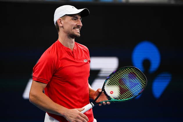 TENNIS ATP, Tennis Herren CUP, Jan Zielinski of Team Poland reacts during his Semi-Final match against Pablo Carreno Busta of Team Spain on Day 7 of the ATP Cup tennis tournament at the Ken Rosewall Arena in Sydney, Friday, January 7, 2022. ( NO ARCHIVING, EDITORIAL USE ONLY, NO USE IN BOOKS WITHOUT CONSENT SYDNEY NSW AUSTRALIA  Copyright: xJAMESxGOURLEYx 20220107001611463447