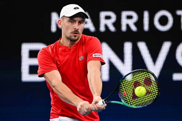 TENNIS ATP, Tennis Herren CUP, Jan Zielinski of Team Poland in action during his Semi-Final match against Pablo Carreno Busta of Team Spain on Day 7 of the ATP Cup tennis tournament at the Ken Rosewall Arena in Sydney, Friday, January 7, 2022. ( NO ARCHIVING, EDITORIAL USE ONLY, NO USE IN BOOKS WITHOUT CONSENT SYDNEY NSW AUSTRALIA  Copyright: xJAMESxGOURLEYx 20220107001611464021