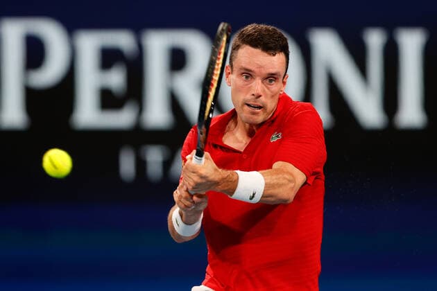 Roberto Bautista Agut of Team Spain returns serve to Hubert Hurkacz of Team Poland during the ATP, Tennis Herren Cup Semi Final at Sydney Olympic Park Tennis Centre, Sydney, Australia on 7 January 2022. Copyright: xPeterxDovganx 30460420