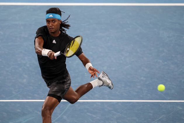 TENNIS ADELAIDE INTERNATIONAL, Mikael Ymer of Sweden in his match against Thanasi Kokkinakis of Australia on Day 5 of the the Adelaide International Tennis Tournament, at Memorial Drive, in Adelaide, Friday, January 7, 2022. ( NO ARCHIVING, EDITORIAL USE ONLY, NO USE IN BOOKS WITHOUT CONSENT ADELAIDE SA AUSTRALIA  Copyright: xMATTxTURNERx 20220107001611507317