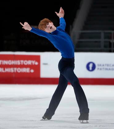 January 7, 2022, Ottawa, ON, Canada: Matthew Newnham performs his routine during the senior men s short program at the National Skating Championships, Friday, January. 7, 2022 in Ottawa. Matthew Newnham  - ZUMAc35_ 20220107_zaf_c35_082 Copyright: xAdrianxWyldx