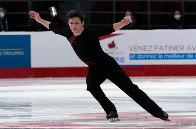 January 7, 2022, Ottawa, ON, Canada: Keegan Messing performs his routine during the senior men s short program at the National Skating Championships, Friday, January 7, 2022 in Ottawa. Keegan Messing  - ZUMAc35_ 20220107_zaf_c35_104 Copyright: xAdrianxWyldx