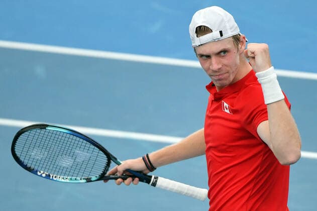 TENNIS ATP, Tennis Herren CUP, Canada?s Denis Shapovalov celebrates after winning his semi-finals match against Russia?s Roman Safiullin on Day 8 of the ATP Cup tennis tournament at Qudos Bank Arena in Sydney, Saturday, January 8, 2022. ( NO ARCHIVING, EDITORIAL USE ONLY, NO USE IN BOOKS WITHOUT CONSENT SYDNEY NSW AUSTRALIA  Copyright: xMICKxTSIKASx 20220108001611706683