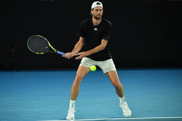 TENNIS MELBOURNE SUMMER SET, Maxime Cressy of the U.S in action during their match against Grigor Dimitrov of Bulgaria on Day 6 of the Melbourne Summer Set tennis tournament at Melbourne Park in Melbourne, Saturday, January 8, 2022. ( NO ARCHIVING, EDITORIAL USE ONLY, NO USE IN BOOKS WITHOUT CONSENT MELBOURNE VIC AUSTRALIA  Copyright: xJAMESxROSSx 0146978823st