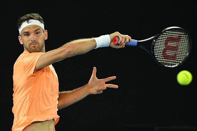 TENNIS MELBOURNE SUMMER SET, Grigor Dimitrov of Bulgaria in action during their match against Maxime Cressy of the U.S on Day 6 of the Melbourne Summer Set tennis tournament at Melbourne Park in Melbourne, Saturday, January 8, 2022. ( NO ARCHIVING, EDITORIAL USE ONLY, NO USE IN BOOKS WITHOUT CONSENT MELBOURNE VIC AUSTRALIA  Copyright: xJAMESxROSSx 0146978837st
