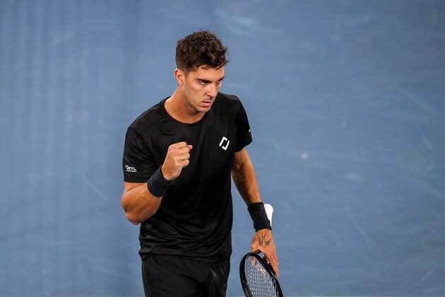TENNIS ADELAIDE INTERNATIONAL, Thanasi Kokkinakis of Australia during his Semi Final match against Gael Monfils of France on Day 6 of the Adelaide International Tennis Tournament, at Memorial Drive, in Adelaide, Saturday, January 8, 2022. ( NO ARCHIVING, EDITORIAL USE ONLY, NO USE IN BOOKS WITHOUT CONSENT ADELAIDE SA AUSTRALIA  Copyright: xMATTxTURNERx 20220108001611742529