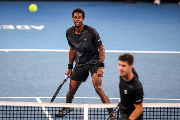 TENNIS ADELAIDE INTERNATIONAL, Gael Monfils of France during his Semi Final match against Thanasi Kokkinakis of Australia on Day 6 of the Adelaide International Tennis Tournament, at Memorial Drive, in Adelaide, Saturday, January 8, 2022. ( NO ARCHIVING, EDITORIAL USE ONLY, NO USE IN BOOKS WITHOUT CONSENT ADELAIDE SA AUSTRALIA  Copyright: xMATTxTURNERx 20220108001611745831