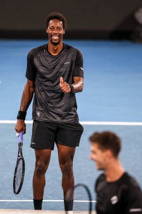 TENNIS ADELAIDE INTERNATIONAL, Gael Monfils of France during his Semi Final match against Thanasi Kokkinakis of Australia on Day 6 of the Adelaide International Tennis Tournament, at Memorial Drive, in Adelaide, Saturday, January 8, 2022. ( NO ARCHIVING, EDITORIAL USE ONLY, NO USE IN BOOKS WITHOUT CONSENT ADELAIDE SA AUSTRALIA  Copyright: xMATTxTURNERx 20220108001611745863