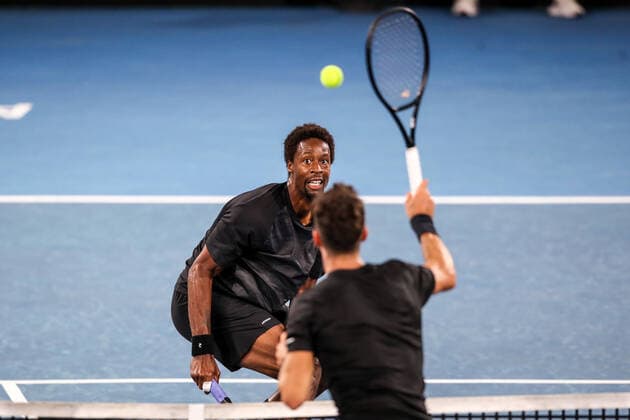 TENNIS ADELAIDE INTERNATIONAL, Gael Monfils of France during his Semi Final match against Thanasi Kokkinakis of Australia on Day 6 of the Adelaide International Tennis Tournament, at Memorial Drive, in Adelaide, Saturday, January 8, 2022. ( NO ARCHIVING, EDITORIAL USE ONLY, NO USE IN BOOKS WITHOUT CONSENT ADELAIDE SA AUSTRALIA  Copyright: xMATTxTURNERx 20220108001611745940