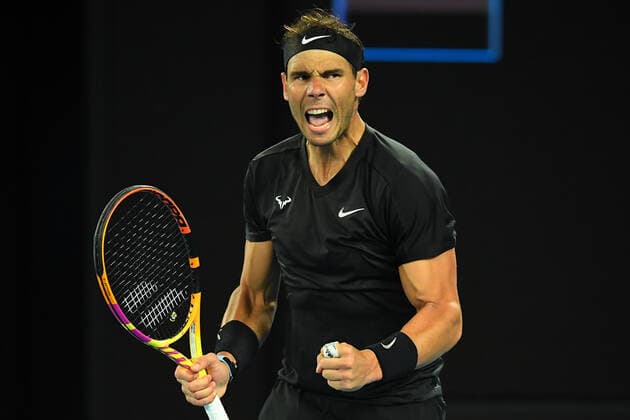 TENNIS MELBOURNE SUMMER SET, Rafael Nadal of Spain reacts during their match against Emil-Ruusuvuor of Finland on Day 6 of the Melbourne Summer Set tennis tournament at Melbourne Park in Melbourne, Saturday, January 8, 2022. ( NO ARCHIVING, EDITORIAL USE ONLY, NO USE IN BOOKS WITHOUT CONSENT MELBOURNE VIC AUSTRALIA  Copyright: xJAMESxROSSx 0146980463st
