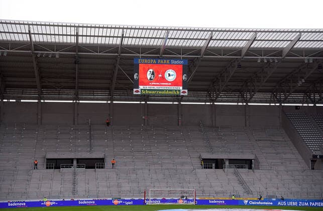 08 01 2022, xhbx, football 1 Bundesliga, SC Freiburg DSC Arminia Bielefeld emspor, v l grandstand, seat shell Europa Park Stadium Freiburg DFL DFB REGULATES PROHIBIT ANY USE OF PHOTOGRAPHS as IMAGE SEQUENCES and or QUASI VIDEO Freiburg