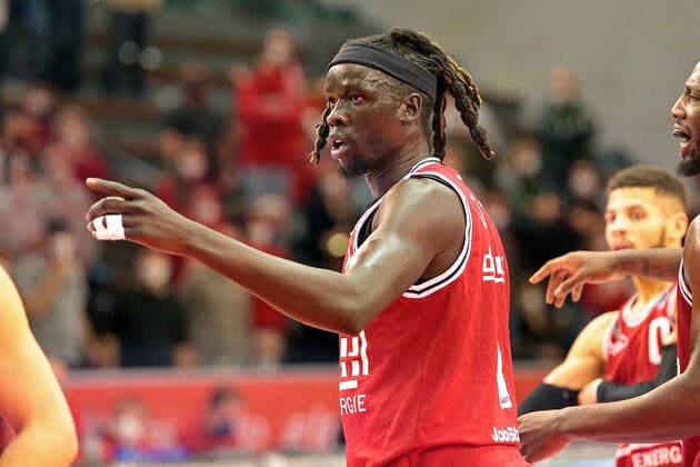 08 01 2022, xovx, Basketball 1 Bundesliga, easy Credit BBL, JobStairs Gießen 46ers BG Göttingen Nuni Omot Gießen 46ers Gießen Sporthalle Ost Hessen Germany EN