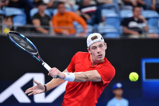 TENNIS ATP, Tennis Herren CUP, Denis Shapovalov of Canada in action during the ATP Cup Final against Pablo Carreno Busta of Spain on Day 9 of the ATP Cup tennis tournament at Ken Rosewall Arena in Sydney, Sunday, January 9, 2022. ( NO ARCHIVING, EDITORIAL USE ONLY, NO USE IN BOOKS WITHOUT CONSENT SYDNEY NSW AUSTRALIA  Copyright: xDEANxLEWINSx 20220109001611961184