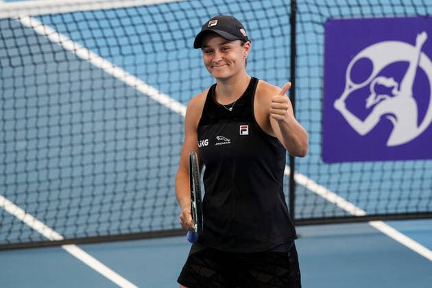 TENNIS ADELAIDE INTERNATIONAL, Ash Barty of Australia celebrates victory during her match against Elena Rybakina of Kazakhstan in the Final of the the Adelaide International Tennis Tournament, at Memorial Drive, in Adelaide, Sunday, January 9, 2022. ( NO ARCHIVING, EDITORIAL USE ONLY, NO USE IN BOOKS WITHOUT CONSENT ADELAIDE SA AUSTRALIA  Copyright: xMATTxTURNERx 20220109001611961840