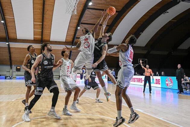 Barmer 2 Basketball Bundesliga ProB, Rheinstars Koeln vs Iserlohn Kangaroos, 08 01 2022 Marley Jean Louis RheinStars Koeln 30 , Barmer 2 Basketball Bundesliga ProB, Rheinstars Koeln vs Iserlohn Kangaroos on 08 01 2022 at ASV Koeln in Koeln North Rhine-Westphalia Copyright: xBEAUTIFULxSPORTS Mueller-Laschetx