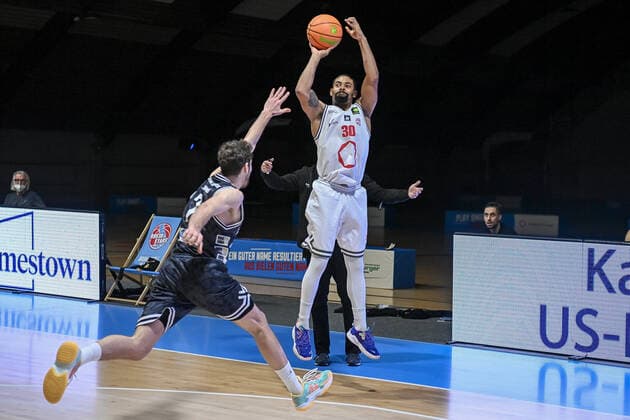 Barmer 2 Basketball Bundesliga ProB, Rheinstars Koeln vs Iserlohn Kangaroos, 08 01 2022 Marley Jean Louis RheinStars Koeln 30 , Barmer 2 Basketball Bundesliga ProB, Rheinstars Koeln vs Iserlohn Kangaroos on 08 01 2022 at ASV Koeln in Koeln North Rhine-Westphalia Copyright: xBEAUTIFULxSPORTS Mueller-Laschetx