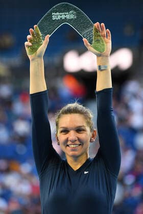 TENNIS MELBOURNE SUMMER SET, Simona Halep of Romania holds her trophy after defeating Veronika Kudermetova of Russia in their woman?s final match on Day 7 of the Melbourne Summer Set tennis tournament at Melbourne Park in Melbourne, Sunday, January 9, 2022. ( NO ARCHIVING, EDITORIAL USE ONLY, NO USE IN BOOKS WITHOUT CONSENT MELBOURNE VIC AUSTRALIA  Copyright: xJAMESxROSSx 0146986483st