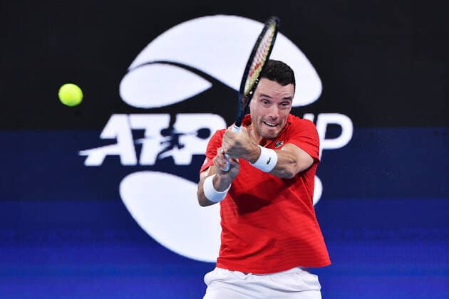TENNIS ATP, Tennis Herren CUP, Roberto Bautista Agut of Spain in action during the ATP Cup Final against Felix Auger-Aliassime of Canada on Day 9 of the ATP Cup tennis tournament at Ken Rosewall Arena in Sydney, Sunday, January 9, 2022. ( NO ARCHIVING, EDITORIAL USE ONLY, NO USE IN BOOKS WITHOUT CONSENT SYDNEY NSW AUSTRALIA  Copyright: xDEANxLEWINSx 20220109001611971683