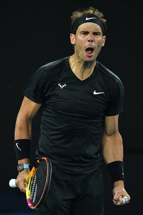 TENNIS MELBOURNE SUMMER SET, Rafael Nadal of Spain reacts during their men?s final match against Maxime Cressy of the U.S on Day 7 of the Melbourne Summer Set tennis tournament at Melbourne Park in Melbourne, Sunday, January 9, 2022. ( NO ARCHIVING, EDITORIAL USE ONLY, NO USE IN BOOKS WITHOUT CONSENT MELBOURNE VIC AUSTRALIA  Copyright: xJAMESxROSSx 0146987220st