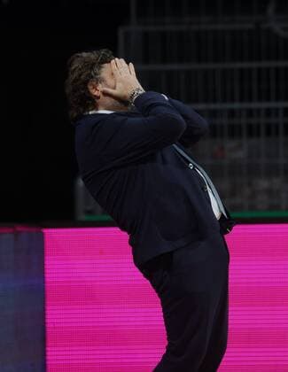 Stunned Bayern Head Coach Andrea TRINCHIERI Basketball, FC Bayern Chemnitz, on 9 01 2022, Basketball Bundesliga, FC Bayern Munich Basketball Niners Chemnitz, season 2021 2022, in Munich, A U D I D O M E, Germany Source Copyright Credit Oryk HAIST xx