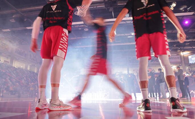 Player presentation of the players at the game Telekom Baskets Bonn vs Hamburg Towers easyCredit BBL 1 Bundesliga , season 2021 2022 , main round 16 matchday