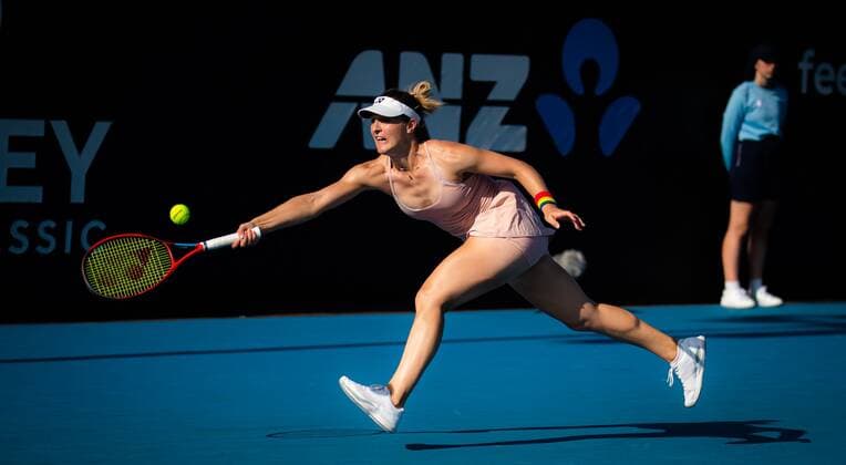 Mandatory Credit: Photo by Rob Prange Shutterstock (12750051bq) Gabriela Dabrowski of Canada in action during the final qualifications round of the 2022 Sydney Tennis Classic WTA, Tennis Damen 500 tennis tournament 2022 Sydney Tennis Classic Day 1 - 10 Jan 2022 2022 Sydney Tennis Classic Day 1 - 10 Jan 2022  Copyright: xRobxPrange Shutterstockx 12750051bq
