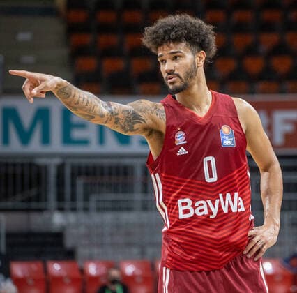Bavarias 0 Nick WEILER BABB Basketball, FC Bayern Chemnitz, on 9 01 2022, Basketball Bundesliga, FC Bayern Munich Basketball Niners Chemnitz, 2021 2022 season, in Munich, A U D I D O M E, Germany Source Copyright Credit Oryk HAIST xx