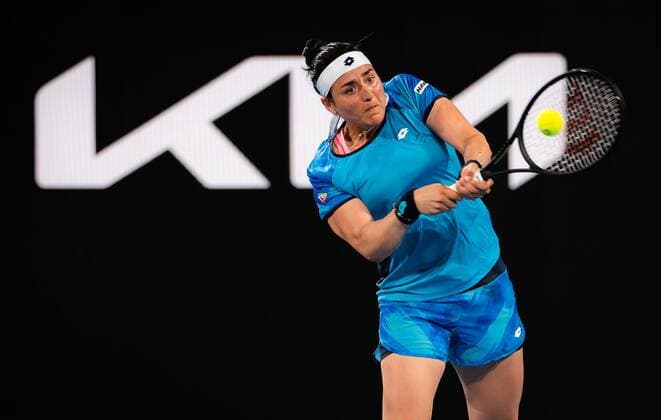 Mandatory Credit: Photo by Rob Prange Shutterstock (12750051ea) Ons Jabeur of Tunisia in action during the first round of the 2022 Sydney Tennis Classic WTA, Tennis Damen 500 tennis tournament 2022 Sydney Tennis Classic Day 1 - 10 Jan 2022 2022 Sydney Tennis Classic Day 1 - 10 Jan 2022  Copyright: xRobxPrange Shutterstockx 12750051ea