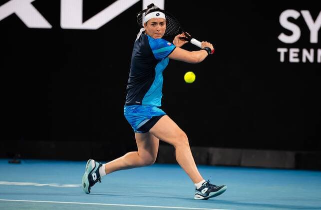 Mandatory Credit: Photo by Rob Prange Shutterstock (12750051dx) Ons Jabeur of Tunisia in action during the first round of the 2022 Sydney Tennis Classic WTA, Tennis Damen 500 tennis tournament 2022 Sydney Tennis Classic Day 1 - 10 Jan 2022 2022 Sydney Tennis Classic Day 1 - 10 Jan 2022  Copyright: xRobxPrange Shutterstockx 12750051dx