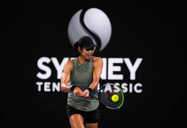 Mandatory Credit: Photo by Rob Prange Shutterstock (12750051dt) Astra Sharma of Australia in action during the first round of the 2022 Sydney Tennis Classic WTA, Tennis Damen 500 tennis tournament 2022 Sydney Tennis Classic Day 1 - 10 Jan 2022 2022 Sydney Tennis Classic Day 1 - 10 Jan 2022  Copyright: xRobxPrange Shutterstockx 12750051dt