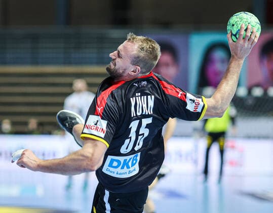 Handball international match Germany France 09 01 22, Julius Kühn Kuehn GER ,
