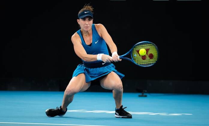 Mandatory Credit: Photo by Rob Prange Shutterstock (12750372c) Belinda Bencic of Switzerland in action during the first round of the 2022 Sydney Tennis Classic WTA, Tennis Damen 500 tennis tournament Sydney Tennis Classic, Day 2, Tennis, Olympic Park, Sydney, Australia - 11 Jan 2022 Sydney Tennis Classic, Day 2, Tennis, Olympic Park, Sydney, Australia - 11 Jan 2022 Copyright: xRobxPrange Shutterstockx 12750372c