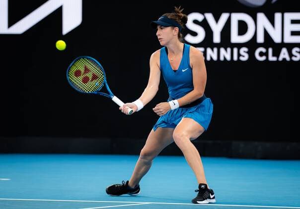 Mandatory Credit: Photo by Rob Prange Shutterstock (12750372h) Belinda Bencic of Switzerland in action during the first round of the 2022 Sydney Tennis Classic WTA, Tennis Damen 500 tennis tournament Sydney Tennis Classic, Day 2, Tennis, Olympic Park, Sydney, Australia - 11 Jan 2022 Sydney Tennis Classic, Day 2, Tennis, Olympic Park, Sydney, Australia - 11 Jan 2022 Copyright: xRobxPrange Shutterstockx 12750372h