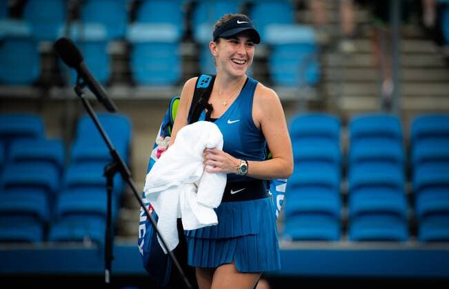 Mandatory Credit: Photo by Rob Prange Shutterstock (12750372ag) Belinda Bencic of Switzerland after the first round of the 2022 Sydney Tennis Classic WTA, Tennis Damen 500 tennis tournament Sydney Tennis Classic, Day 2, Tennis, Olympic Park, Sydney, Australia - 11 Jan 2022 Sydney Tennis Classic, Day 2, Tennis, Olympic Park, Sydney, Australia - 11 Jan 2022 Copyright: xRobxPrange Shutterstockx 12750372ag