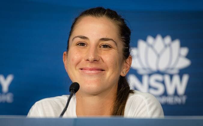 Mandatory Credit: Photo by Rob Prange Shutterstock (12750372av) Belinda Bencic of Switzerland talks to the media after the first round of the 2022 Sydney Tennis Classic WTA, Tennis Damen 500 tennis tournament Sydney Tennis Classic, Day 2, Tennis, Olympic Park, Sydney, Australia - 11 Jan 2022 Sydney Tennis Classic, Day 2, Tennis, Olympic Park, Sydney, Australia - 11 Jan 2022 Copyright: xRobxPrange Shutterstockx 12750372av
