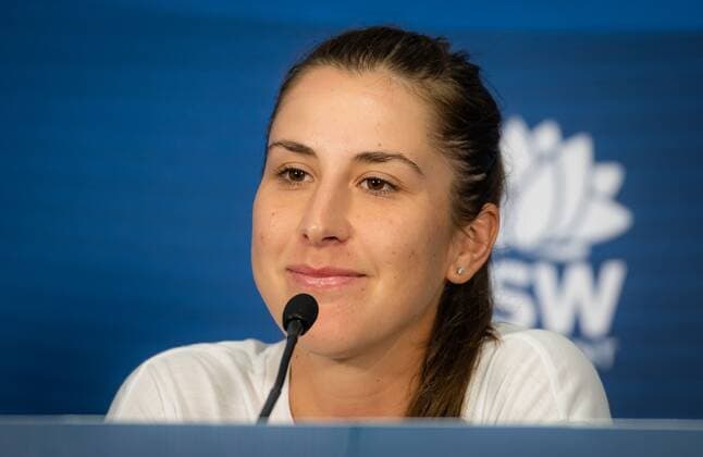 Mandatory Credit: Photo by Rob Prange Shutterstock (12750372au) Belinda Bencic of Switzerland talks to the media after the first round of the 2022 Sydney Tennis Classic WTA, Tennis Damen 500 tennis tournament Sydney Tennis Classic, Day 2, Tennis, Olympic Park, Sydney, Australia - 11 Jan 2022 Sydney Tennis Classic, Day 2, Tennis, Olympic Park, Sydney, Australia - 11 Jan 2022 Copyright: xRobxPrange Shutterstockx 12750372au
