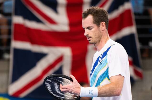 Mandatory Credit: Photo by Shutterstock (12755368ab) Andy Murray in action during his Round of 32 Match Sydney Tennis Classic, Day 2, Tennis, Olympic Park, Sydney, Australia - 11 Jan 2022 Sydney Tennis Classic, Day 2, Tennis, Olympic Park, Sydney, Australia - 11 Jan 2022  Copyright: xShutterstockx 12755368ab