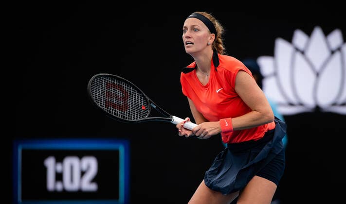 January 10, 2022, SYDNEY, AUSTRALIA: Petra Kvitova of the Czech Republic in action during the first round of the 2022 Sydney Tennis Classic WTA, Tennis Damen 500 tennis tournament against Arantxa Rus of the Netherlands SYDNEY AUSTRALIA - ZUMAa181 20220110_zaa_a181_029 Copyright: xRobxPrangex