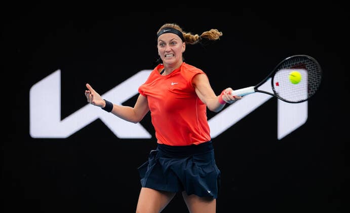 January 10, 2022, SYDNEY, AUSTRALIA: Petra Kvitova of the Czech Republic in action during the first round of the 2022 Sydney Tennis Classic WTA, Tennis Damen 500 tennis tournament against Arantxa Rus of the Netherlands SYDNEY AUSTRALIA - ZUMAa181 20220110_zaa_a181_037 Copyright: xRobxPrangex