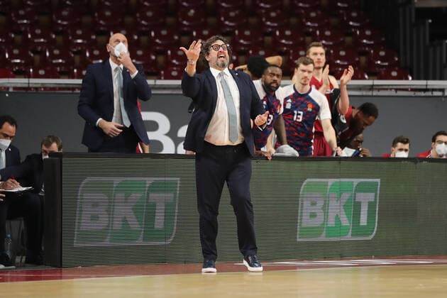 Andrea Trinchieri Bayern Basketball, head coach gestures GER, FC Bayern Basketball vs BC Zalgiris Kaunas, basketball, EuroLeague, 2021 2022 season, 11 01 2022, GER, FC Bayern Basketball vs BC Zalgiris Kaunas, basketball, EuroLeague, 2021 2022 season, 11 01 2022, Munich Copyright: xEIBNER MarcelxEngelbrechtx EP_EER
