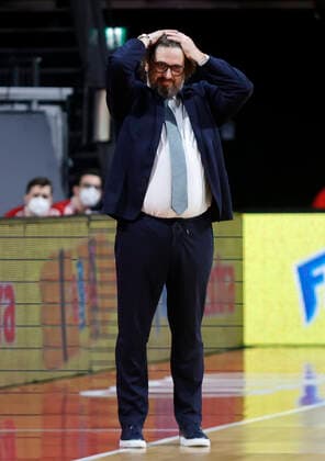 11 01 2022, Basketball Euroleague, FC Bayern vs Zalgiris Kaunas, Audi Dome Munich, sports, in picture coach Andrea Trinchieri FCB Basketball
