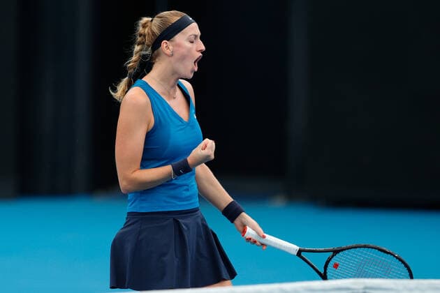 Petra Kvitova of Czech Republic pumped against Ons Jabeur of Tunisia during the Round of 16 match at the Sydney Tennis Classic 2022 at Sydney Olympic Park Tennis Centre, Sydney, Australia on 12 January 2022. Copyright: xPeterxDovganx 30470206
