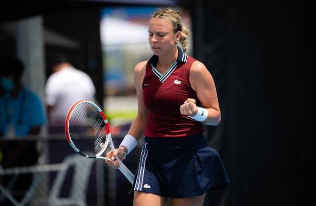 Mandatory Credit: Photo by Rob Prange Shutterstock (12751254v) Anett Kontaveit of Estoniain action during the second round of the 2022 Sydney Tennis Classic WTA, Tennis Damen 500 tennis tournament Sydney Tennis Classic, Day 3, Tennis, Olympic Park, Sydney, Australia - 12 Jan 2022 Sydney Tennis Classic, Day 3, Tennis, Olympic Park, Sydney, Australia - 12 Jan 2022 Copyright: xRobxPrange Shutterstockx 12751254v
