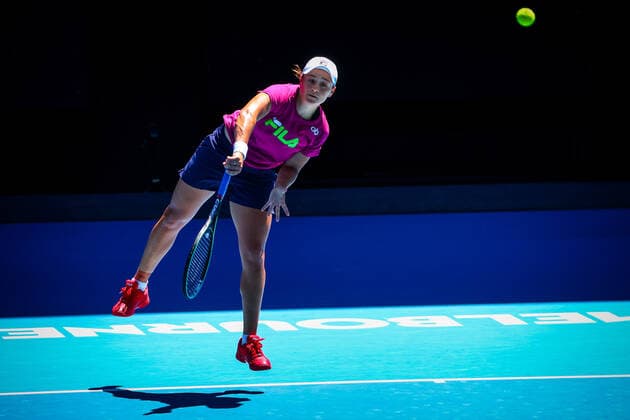 Australian Ashleigh Barty (WTP 1) pictured at a training session ahead of the Australian Open tennis Grand Slam, Wednesday 12 January 2022 in Melbourne Park, Melbourne, Australia. The 2022 edition of the Australian Grand Slam takes place in the ongoing pandemic. PATRICKxHAMILTON  x3171998x