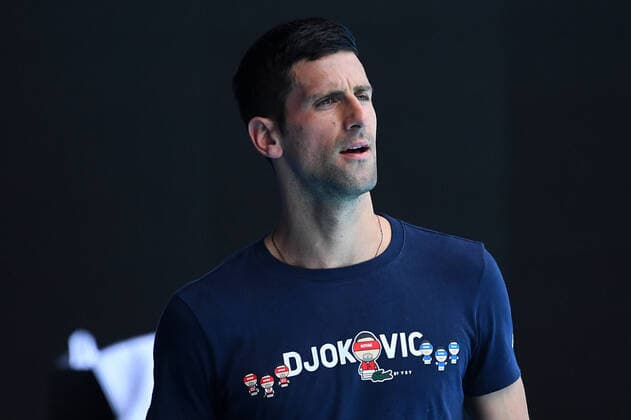 TENNIS NOVAK DJOKOVIC, Novak Djokovic of Serbia is seen during a training session at Melbourne Park in Melbourne, Wednesday, January 12, 2022. ( NO ARCHIVING, EDITORIAL USE ONLY, NO USE IN BOOKS WITHOUT CONSENT MELBOURNE VIC AUSTRALIA  Copyright: xJAMESxROSSx 0147128448st