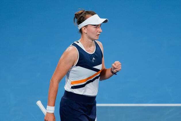 Barbora Krejcikova of Czech Republic pumps her fist after defeating against Jaqueline Cristian of Romania Round 2 during the Sydney Tennis Classic 2022 at Sydney Olympic Park Tennis Centre, Sydney, Australia on 12 January 2022. Copyright: xPeterxDovganx 30470321