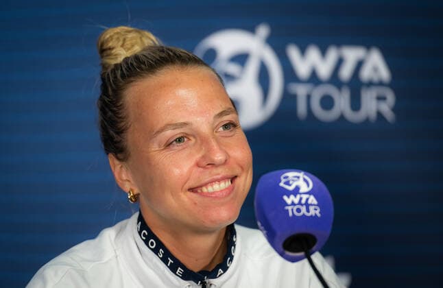 January 12, 2022, SYDNEY, AUSTRALIA: Anett Kontaveit of Estonia talks to the media after the second round of the 2022 Sydney Tennis Classic WTA, Tennis Damen 500 tennis tournament SYDNEY AUSTRALIA - ZUMAa181 20220112_zaa_a181_068 Copyright: xRobxPrangex